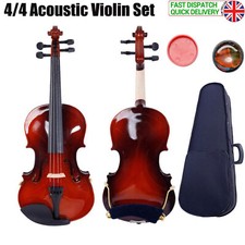 Natural 4/4 Full Size Acoustic Violin Set with Case,Bow,Rosin,Shoulder Rest New