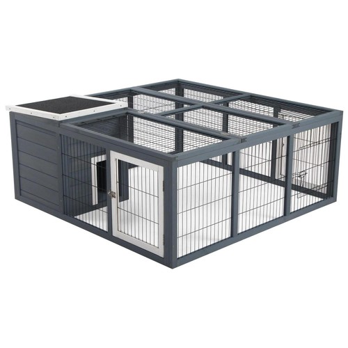 Pawhut rabbit hutch - pawhut,