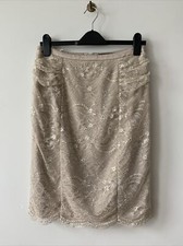 Coast Champagne Gold Lace Skirt Size UK 12