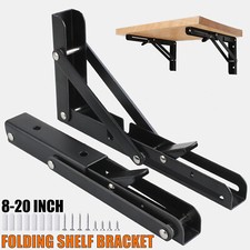 1-10 pairs Folding Shelf  Brackets with Locking Hinge Wall Mounted Heavy Duty UK