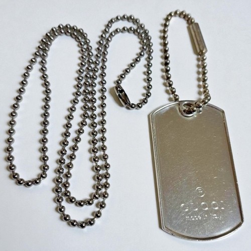 Gucci dog tag plate sterling - gucci,