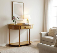 Ercol blonde half moon console
