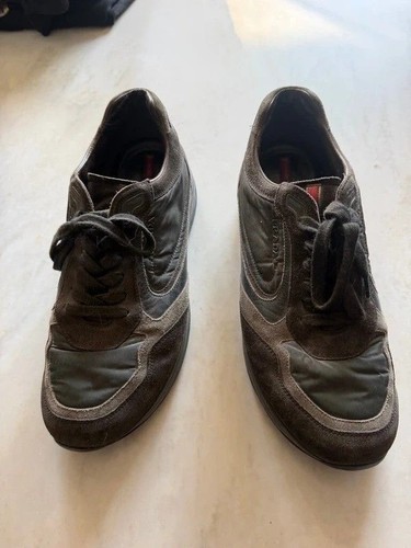 Prada brown suede nylon - suede,