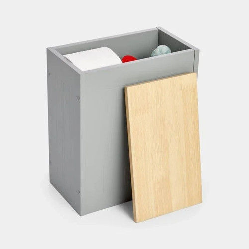 Slim bathroom storage box grey - storage,