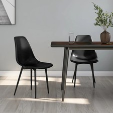 WALPLUS Dining Chairs 2 pcs Modern Black PP Plastic Kitchen Set