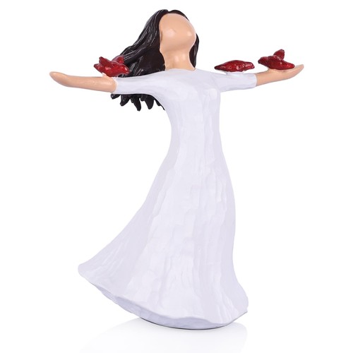 Angel figurine with red - with, 3