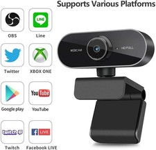 1080P Full HD Webcam for Conference, Xbox, Zoom, Skype - Monitor Mounted