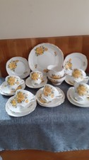 HAMILTON BONE CHINA YELLOW ROSES 21 PIECE TEASET