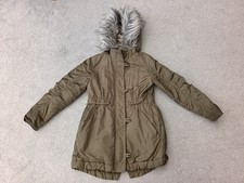 Next Parka Coat. 6 Years. Khaki. Fleece Inside And Furry Hood. Great Condition.
