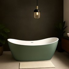 Girona Matt Green 1600mm Curved Free Standing Bath