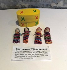 4 Large Worry Dolls in a
