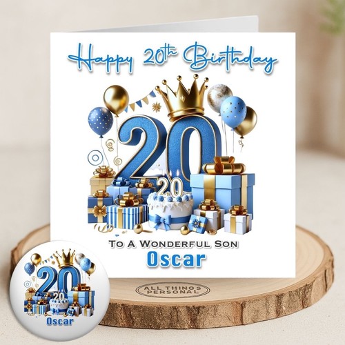 Boys 20th birthday card - birthday,