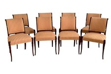 8 Beautiful Victorian c1880 chairs, fluted curved & tapered legs Unique!