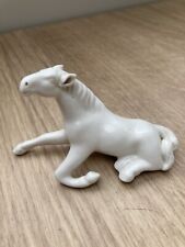 Vintage Dehua Blanc De Chine White Porcelain Lying Horse. Small 10cm