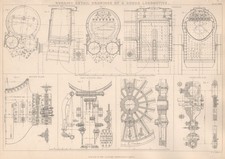 VICTORIAN ENGINEERING DRAWING. Goods locomotive. Working detail drawings 1876