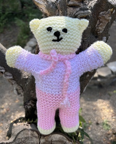 Handmade knitted teddy bear - knitted,