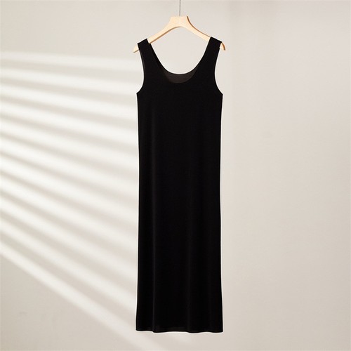 Lady full slips under dress - under,