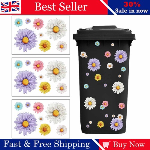 Wheelie bin stickers - stickers, flowers