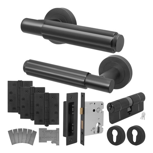 Black internal door handle - black,