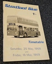 Stratford Blue Bus Timetable. 1968. JM.