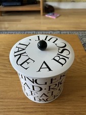 Emma Bridgewater Black Toast Metal Enamel Biscuit Tin Barrel Storage Bnwot