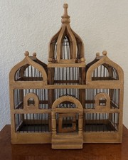 Vintage Wooden Metal Bird Cage