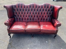 Vintage Oxblood Red Chesterfield 3 Seater Sofa - Used Condition -