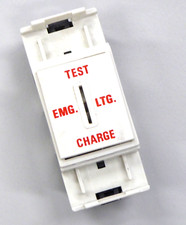 MEM 8027 20 Amp Double Pole Key Grid Switch Marked Emergency Light Test 250V AC