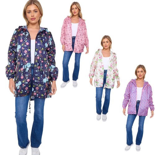 Ladies womens plain rain coat - womens,