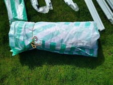 Gazebo Green and White Stripes with White Mesh Sides