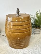 Unusual Stoneware Barrel Lamp
