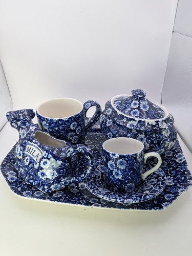 Burleigh calico blue - blue, white