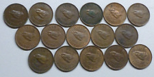 Farthings Date Set of 16 George VI Wren reverse 1/4d's All Dates 1937-1952 Circ.