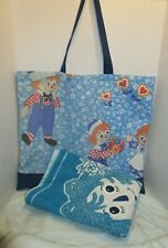 Raggedy Ann & Andy Vintage Sheet Bag Purse Tote Plus Vintage Beach Towel