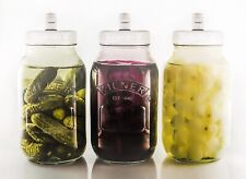 3 x 1 Litre Food Fermentation Jars with Anti Contamination Airlocks.