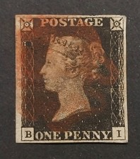 Penny black 1840 stamp sg2 - black, qv