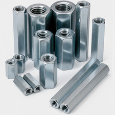 HIGH HEX CONNECTION NUTS HEXAGON CONNECTOR CONNECTING ROD BAR STUD LONG NUT ZINC