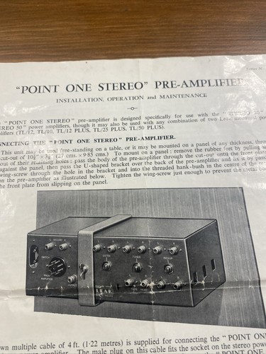Leak pre amplifier point one - point,