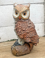 Colourful Owl Statue Garden Ornament - re-constituted stone/concrete
