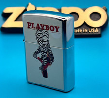 Genuine Brand New 2004 ZIPPO Lighter Rare PLAYBOY ZEBRA PANTS Brilliant Chrome