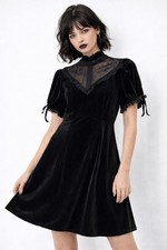 HELL BUNNY dress black velvet