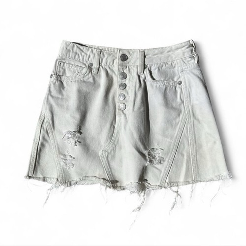 White distressed denim - white, mini
