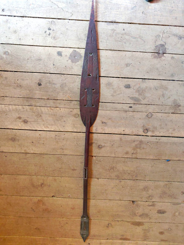 Carved wooden paddle - wooden,