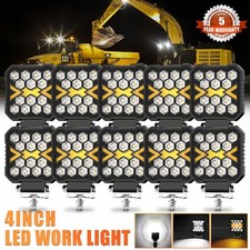 10PCS 12v 24v Square Led Work Light Flood Lamp Forklift Tractor Backhoe Hack hoe
