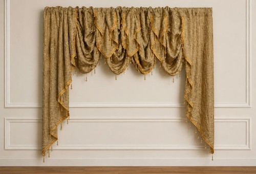 Luxury golden jacquard swag - golden,