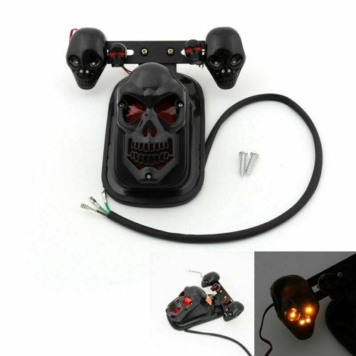 Black motorcycle skull turn - black,