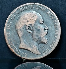 1902 Penny (Low Tide) - Edward VII British Bronze Coin 