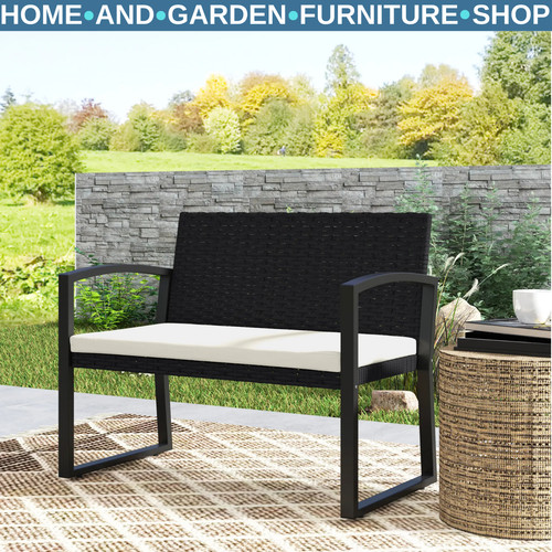 Seater rattan garden bench - 2,