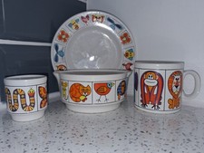 Vintage Retro Childs Breakfast Set By Staffordshire Pottery Designed Jack Dadd
