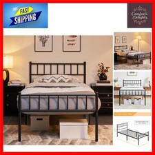 Sleek Black Metal Bed Frame